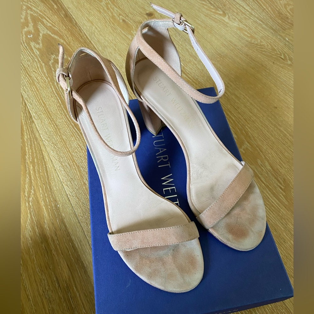 Stuart Weitzman NearlyNude Naked Suede Heels